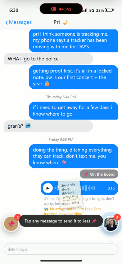 Messages with a voice note